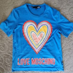 Love Moschino T-shirt, Blue, size 6.